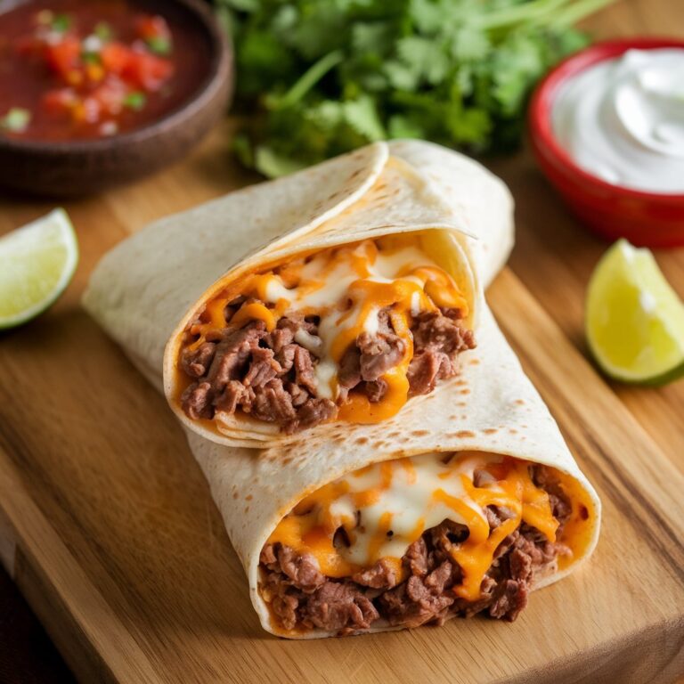 Cheesy Beef Wraps