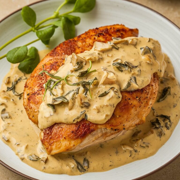 Chicken with Boursin Sauce with Garlic and Fine Herbs
