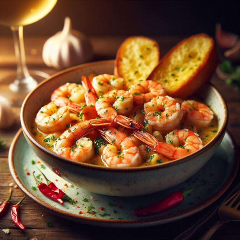 Shrimp Scampi Bowls with Garlic Bread